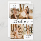 Budget エレガント Photo Collage結婚's Thank You (正面/裏面)