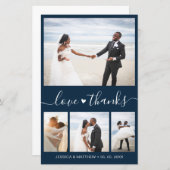 Budget エレガント Scriptの結婚写真ありがとう (正面/裏面)