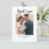 Budget エレガント Scriptモダン Photo Thank You サンキューカード (スタンド正面)