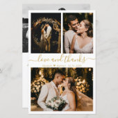 Budget エレガント Script写真の結婚サンキューカード (正面/裏面)