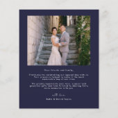 Budget エレガント Script写真の結婚サンキューカード (裏面)