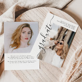 Budget エレガント Script大学院写真卒業 案内状