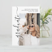 Budget エレガント Script大学院写真卒業 案内状 (スタンド正面)