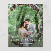 Budget エレガント Script結婚の写真サンキューカード (正面)