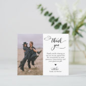 Budget エレガント Script結婚's Thank You Photo Card (スタンド正面)