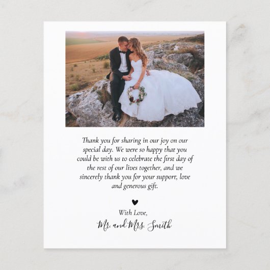 Budget エレガント Script Collage結婚's Thank You チラシ (裏面)