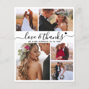 Budget エレガント Script Collage結婚's Thank You チラシ