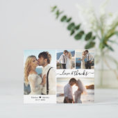 Budget エレガント Script Collage結婚's Thank You ポストカード (スタンド正面)