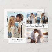 Budget エレガント Script Collage結婚's Thank You ポストカード (正面/裏面)