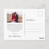 Budget エレガント Script Collage結婚's Thank You ポストカード (裏面)