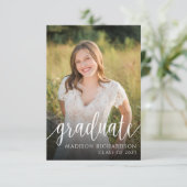 Budget エレガント Script Graduate Photo Announcement 招待状 (スタンド正面)