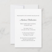 Budget エレガント Script Graduate Photo Announcement 招待状 (裏面)