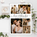 Budget エレガント Script Photo's 結婚 Thank You チラシ<br><div class="desc">Budget エレガント Hand Letteredの結婚5 Photo Collage Thank パーソナライズされた You 手頃 low budget flyer.結婚モダン感謝していのテンプレート前面に5枚、背面に1枚紙の前に白い背景に感謝してい黒の手文字のフォントタイプで渦巻形のの"愛と"タイポグラフィスクリプト。***ご注意！***予算紙/チラシは紙薄。***厚手の紙の紙をアップグレードする***はがき： https://www.zazzle.com/wedding_5_photo_collage_love_and_thanks_thank_you_postcard-256255654764280554伝統的 Cardstock with Envelopes: https://www.zazzle.com/love_and_thanks_script_photo_collage_wedding_thank_you_card-256627230375327202お名前と写真とメッセージの付いたカスタマイズ簡単に感謝していはを追加します。ノートもしを手書きしたい場合は、サンプル文字を削除して宇宙を増やす。こ連絡のもしデザインでお願い。</div>