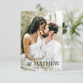 BUDGET クラシックエレガント書道写真結婚の サンキューカード (スタンド正面)