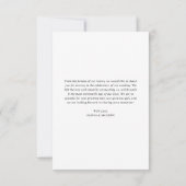 BUDGET クラシックエレガント書道写真結婚の サンキューカード (裏面)