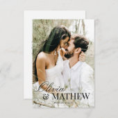 BUDGET クラシックエレガント書道写真結婚の サンキューカード (正面/裏面)