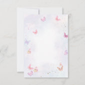 BUDGET クリスタルゴールドの蝶々と藤の花の子供の誕生日写真 サンキューカード (裏面)