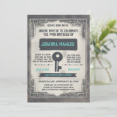 BUDGET グランジ脱出ゲーム キーパーティー招待状 招待状 (スタンド正面)