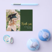 BUDGET ゴールドグリーン モダン フォト 卒業 ありがとう チラシ (シングル)