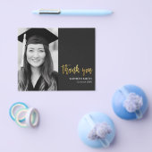 BUDGET ゴールド スクリプト 現代の写真 卒業 ありがとうございます チラシ (シングル)