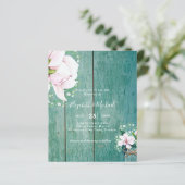  BUDGET シャビーなピンクのマグノリアおしゃれウェディング招待状 (スタンド正面)