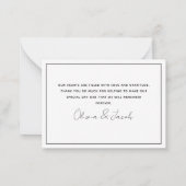 BUDGET シンプル結婚サンキューカード ノートカード (裏面)