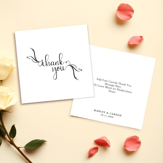 Budget スタイリッシュ Boho Script結婚's Thank You ノートカード