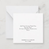 Budget スタイリッシュ Boho Script結婚's Thank You ノートカード (裏面)