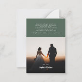 Budget スタイリッシュ Script写真の結婚サンキューカード ノートカード (裏面)