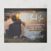 Budget スタイリッシュ Script結婚's Thank You Photo Card (正面)