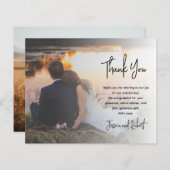 Budget スタイリッシュ Script結婚's Thank You Photo Card (正面/裏面)