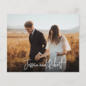 Budget スタイリッシュ Script結婚's Thank You Photo Card (裏面)