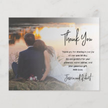 Budget スタイリッシュ Script結婚's Thank You Photo Card