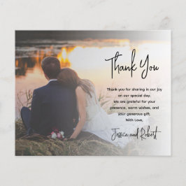 Budget スタイリッシュ Script結婚's Thank You Photo Card