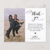 Budget スタイリッシュ Script Photo's 結婚 Thank You チラシ (正面)