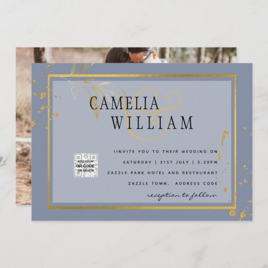 BUDGET フォト ウェディング 招待状 Save the Date (正面/裏面)