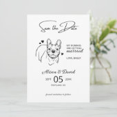 Budget フランスの Bulldogの結婚写真Save the Date 招待状 (スタンド正面)