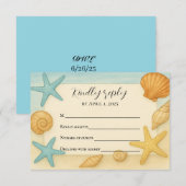 Budget フレンドリー Coastal Keepsake RSVPカード (正面/裏面)