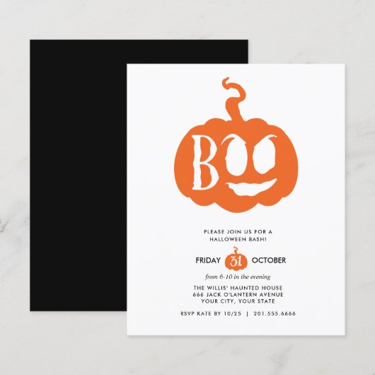 BUDGET ミニマリスト BOO ハロウィン パーティー (正面/裏面)