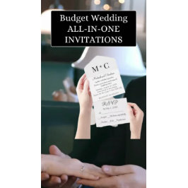 BUDGET ミニマル Monochrome結婚's オールインワン招待状