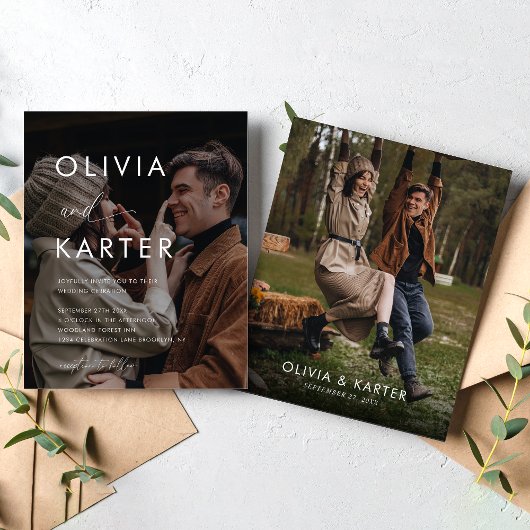 BUDGET ミニマル Monogramコンテンポラリー写真結婚の