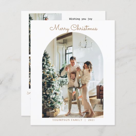 BUDGET モダン 5写真金ゴールドメリークリスマスアーチ (正面/裏面)