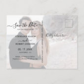 Budget モダン Elegan 3フォトコラージュ日付の保存 案内ポストカード (裏面)