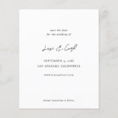 Budget モダン H Duo写真Save the Date チラシ (裏面)