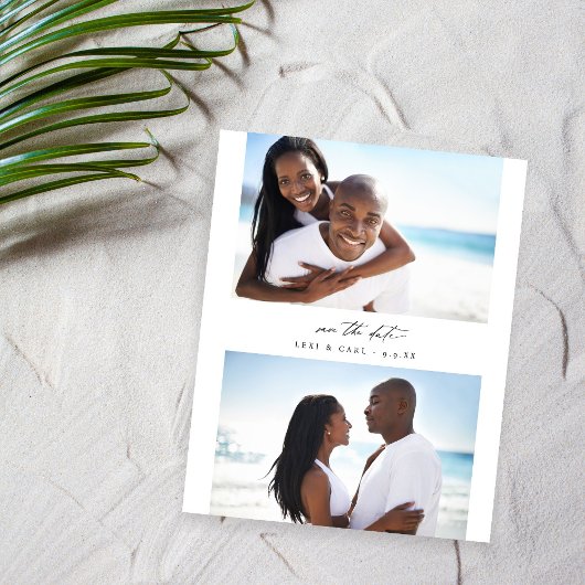 Budget モダン H Duo写真Save the Date チラシ