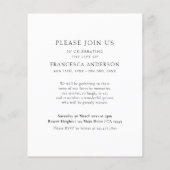 Budget モダン Memorialお祝いof Life写真 チラシ (裏面)