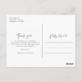 Budget モダン Photo結婚's Budget Thank ポストカード (裏面)