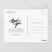 Budget モダン Photo結婚's Thank You ポストカード (裏面)