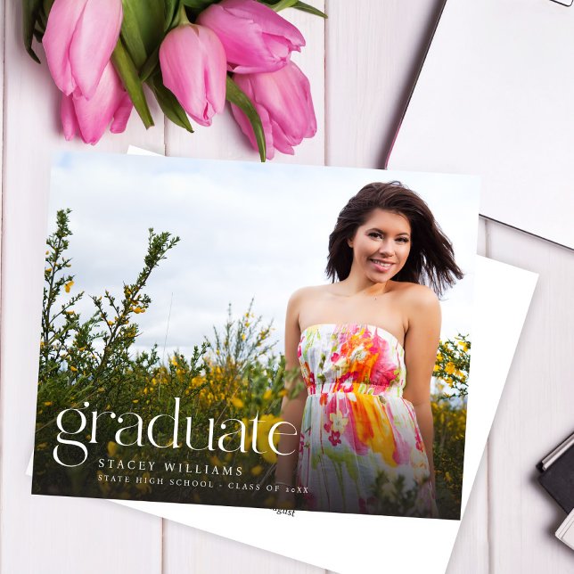 Budget モダン Photo モダン Graduation Announcement H (クリエイターアップロード済み)