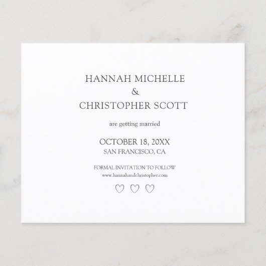 Budget モダン Photo Scriptエレガント日付の保存 (裏面)